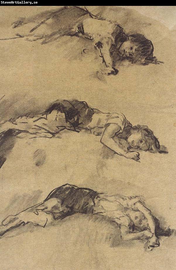 Nicolae Grigorescu Three Studies for Sleeping Young Woman